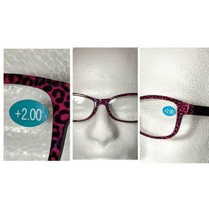 Leopard Print Fashion Reading Glasses Black +2.00